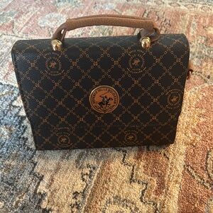Brown Patterned Handbag